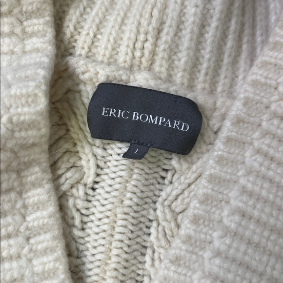 Women’s Eric Bompard luxe cashmere alpaca open front short cream cardigan - Picture 2 of 5